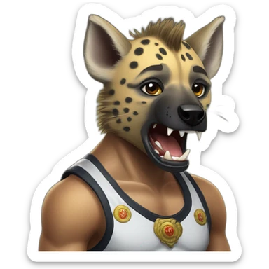 Muay Thai hyena sticker