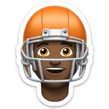 Man wearing football helmet sticker