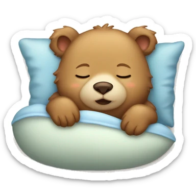 Cute baby bear sleeping sticker