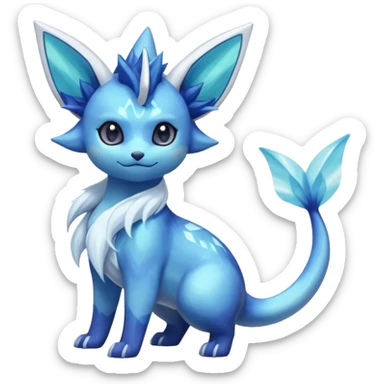 Nebulae Amaura-Noibat-Vaporeon-Glaceon-Meowstic-Fakémon-hybrid-creature (full body)  sticker