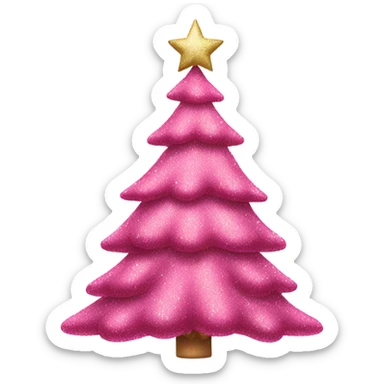 Large pink Christmas tree decorated with glitter  sticker