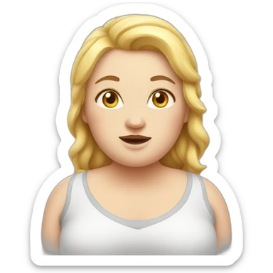 Obese white woman sticker