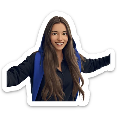 smiling girl with brown hair sticker
