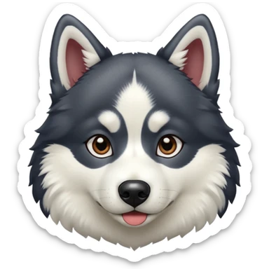 black and white husky sticker