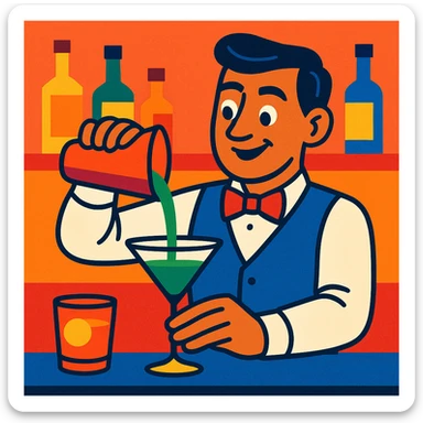 bartender mixing drinks sticker