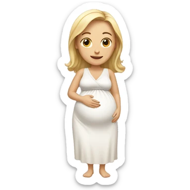 Pregnant white woman sticker