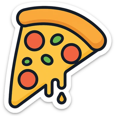 colored slice of pizza icon sticker