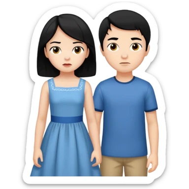 girl black hair ignore boy sticker
