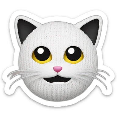 Chat qui fait du tricot sticker