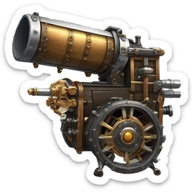 Ninja theme steampunk particle accelerator Gatling gun sticker