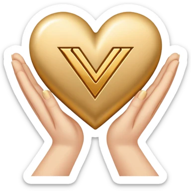 Two hands making a heart with the letter Y inside  sticker