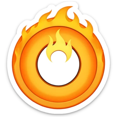 A minimalist CD disc with a subtle fire design, orange and yellow flames, with a circle in the middle and a hole in the center sticker