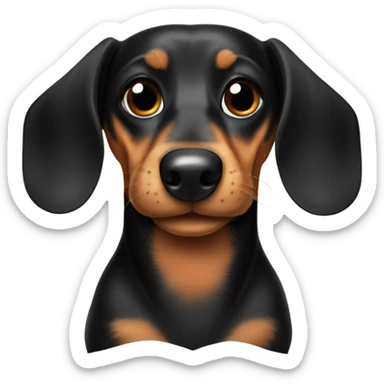 a black and tan Dachshund giving thumbs up sticker