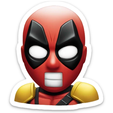 Deadpool apple style emoji but yellow instead of red sticker