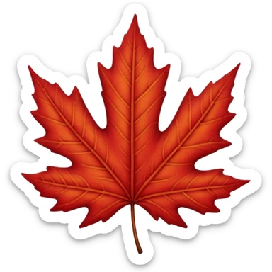 red leaf  sticker