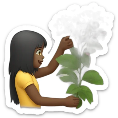 Gorila giving flowers to a girl sticker