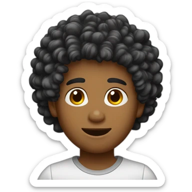 Garçon cheveux noir bouclé sticker