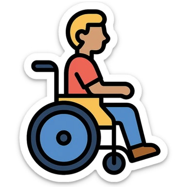 man with a physical disability, such as a wheelchair user sticker