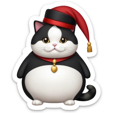 fat tuxedo Cat with a fez sticker