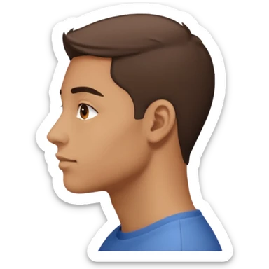 the profiile of a face, looking completely to one side sticker