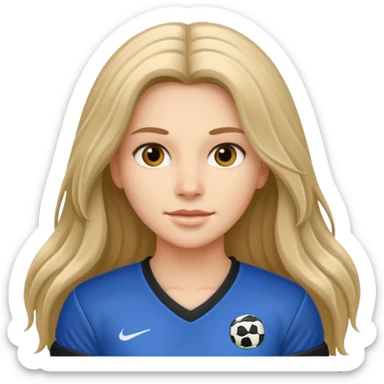 Long Haired Football Players, Female player sticker