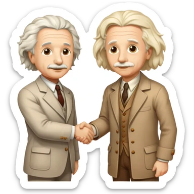 albert einstein handshaking with newton sticker