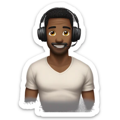 🙂‍↕️ with strait mouth and these headphones on 🎧 sticker
