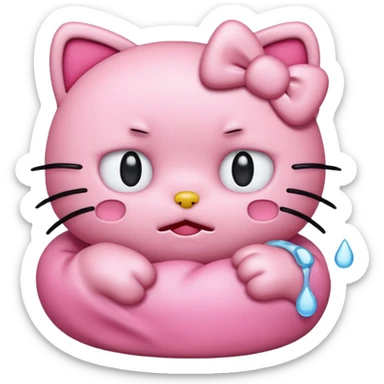 hello kitty crying emoji sticker