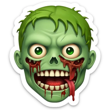 Me faça um emoji de zumbi com a boca rasgada sticker