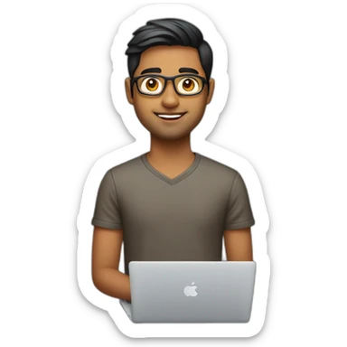 A 23 year old Indian product designer with macbook sticker