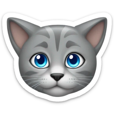 gato gris con ojos azules sticker