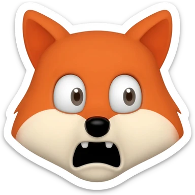 fox scared face sticker