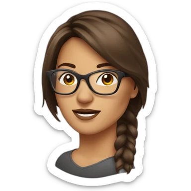 Femme BRUNE avec lunettes sticker