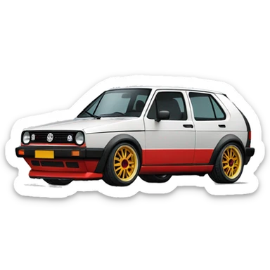 Vw golf mk2 red bbs sticker