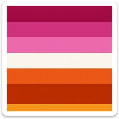 lesbian pride flag, modern, stylized, no text sticker
