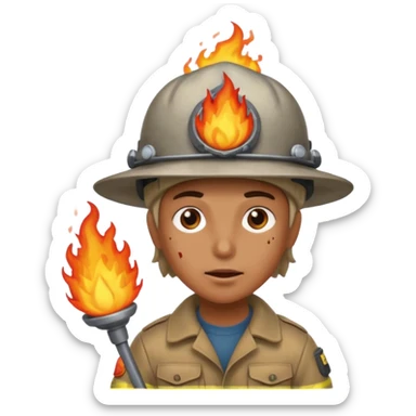 Brain with fire describe passion explorer person sticker