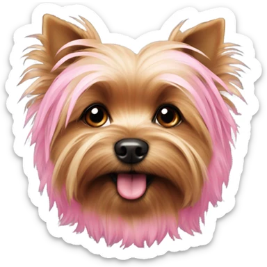 Pink yorki dog sticker