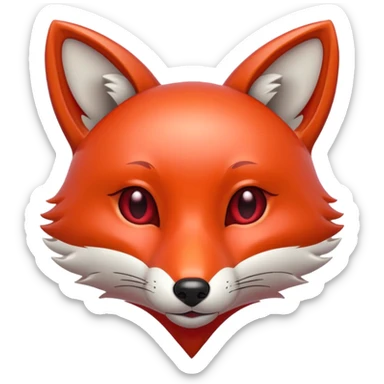 heart with a fox motif sticker