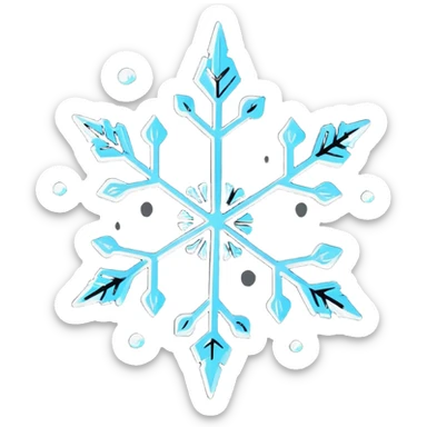 Cute snowflake with icicles sticker