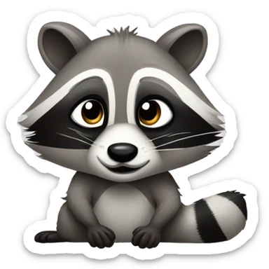 Sketchy raccoon up to no good rubbing it’s paws together plotting  sticker