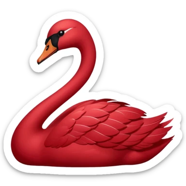 Dark red swan sticker