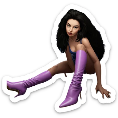 realistic girl in high heels sticker