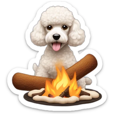 Poodles, making s’mores sticker