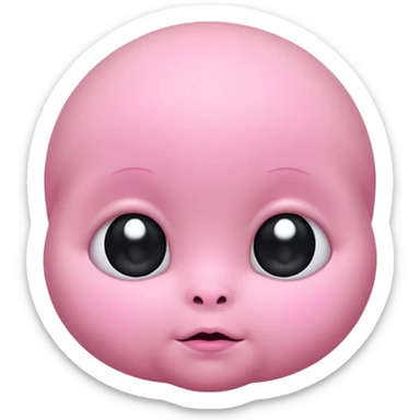Cute, plump baby alien face (little cheek, no nose) sticker