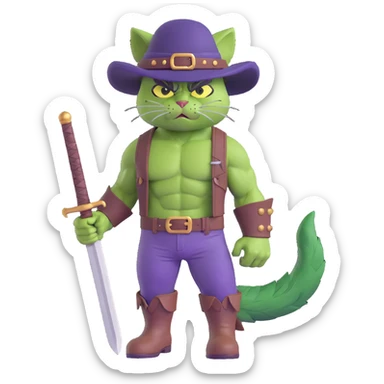 Hulk and Puss in Boots together sticker