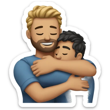 Me hugging my husband sticker