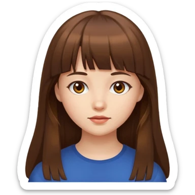 I’m a girl, I have bangs, my hair long until sticker