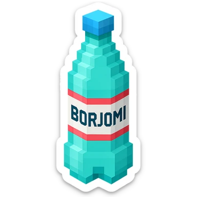 Borjomi bottle with a matte finish and a cap sticker