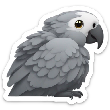 grey parrot sleeping sticker
