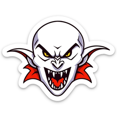 Menacing vampire with long deadly fangs sticker